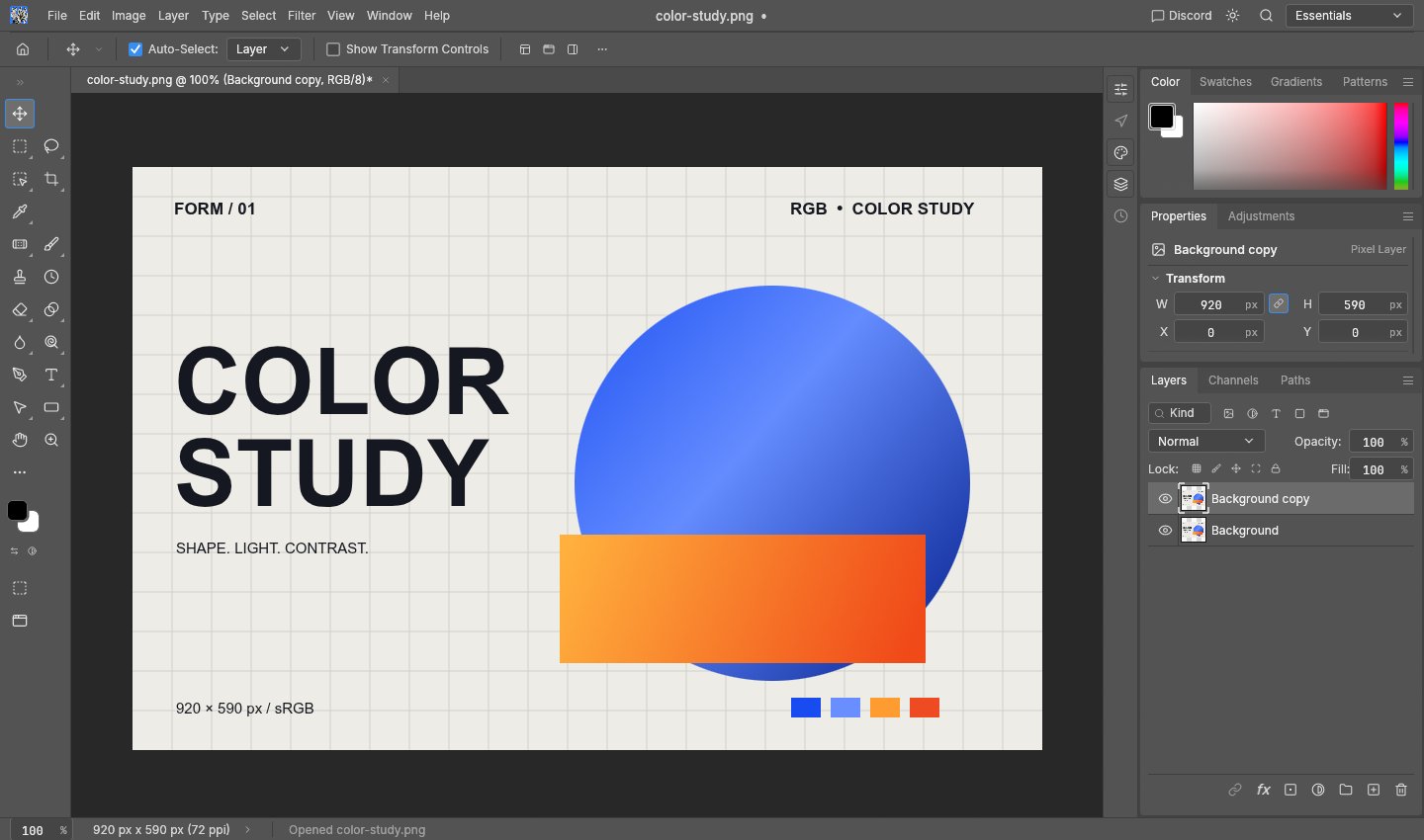 Éditeur PhotoCraft affichant une composition colorée originale, deux calques et les outils de retouche.